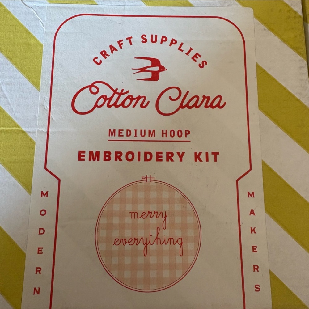 5/$30 Cotton Clara Medium Hoop Embroidery Kit - Merry Everything NWT